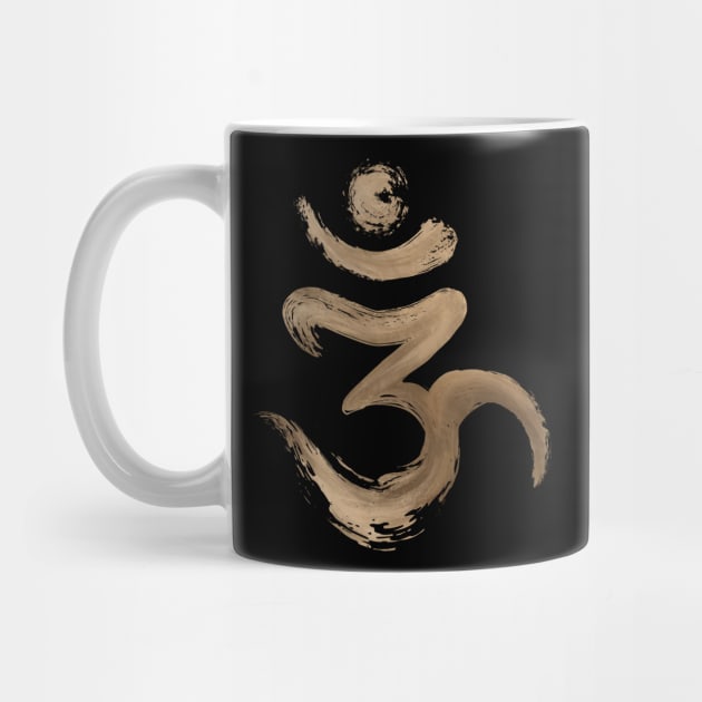 OM symbol - Golden Brushstroke by Nartissima